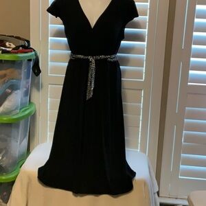 Merona Black A-line Midi Dress with Flutter Sleeves